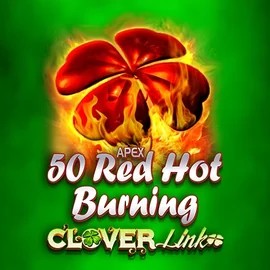 50 Red Hot Burning Clover Links slot logo by Novomatic at Winz Casino